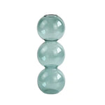 vases transparents modernes sphères empilées bleu vert marron beige