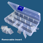 boîte rangement transparente 15 compartiments pratique réutilisable modulaire bijoux articles divers plastique respectueux environnement