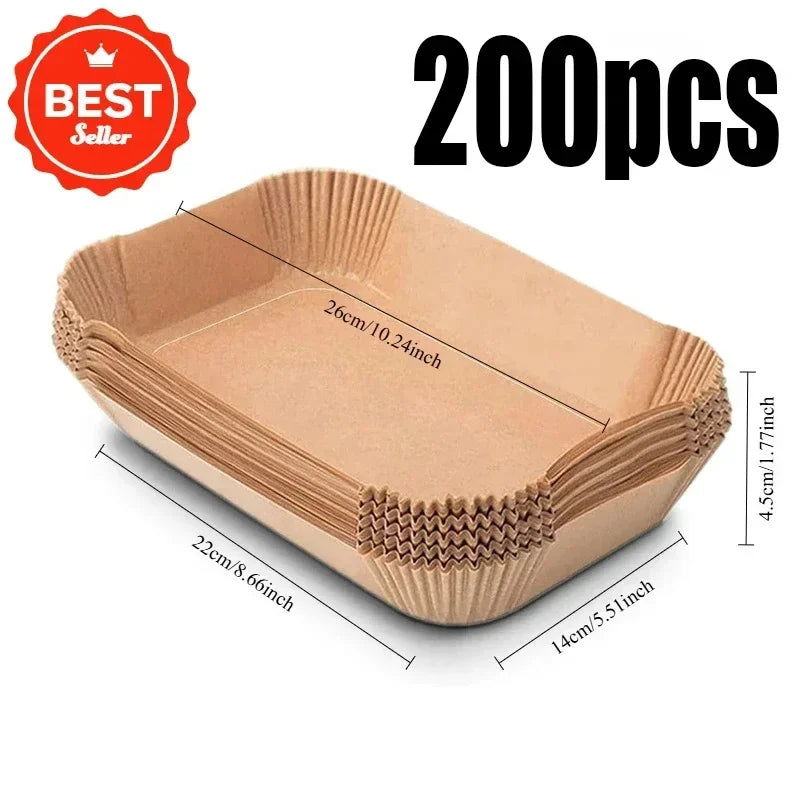 parchemin plissé marron friteuse air résistant l’huile usage unique moderne minimaliste 100pcs 150pcs 200pcs