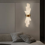 applique murale moderne blanc doré spirales ondulées led translucide chambre salon