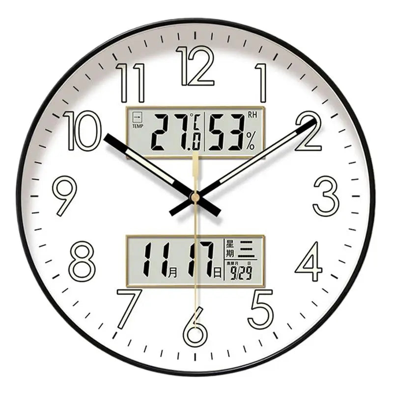 horloge murale moderne horaire température humidité calendrier numérique