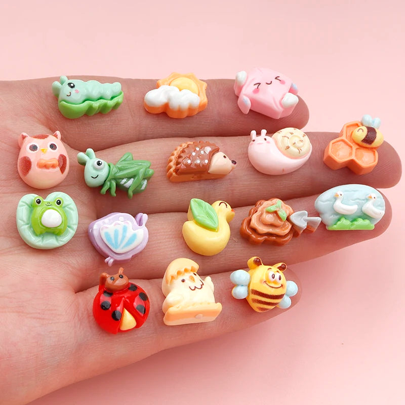 figurines animaux nature kawaii décoratives scrapbooking diy accessoires cheveux mignon enfantin
