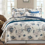 ensemble couette couverture matelassée motifs floraux coton quilté maison toutes saisons