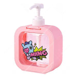distributeur savon liquide pompe plastique rose transparent personnage animé mignon bouteille shampoing mains cadeau