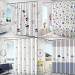 rideau douche moderne motifs floraux couleurs variées opaques anneaux métalliques 150cm 180cm