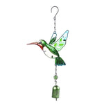 colibris libellules suspendus transparents métal verre peint oiseaux décoratifs cloches chaînes motifs floraux