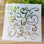 Stencil blanc motifs floraux palmiers oiseaux raisins feuilles bricolage scrapbooking decoration