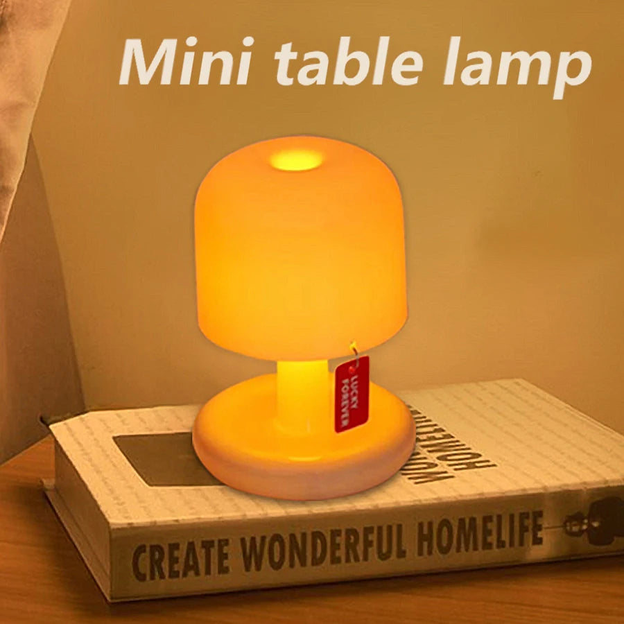 lampe table mini beige moderne rechargeable led atmospherique veilleuse matériau abs charge usb