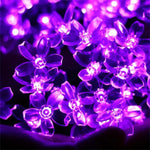 guirlande fleurs LED violet rose solaire flexible décoration féeriqueextérieur jardin vacances modes éclairage