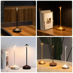 lampe table led contemporaine noire dorée tactile variable ornement décoration salon études
