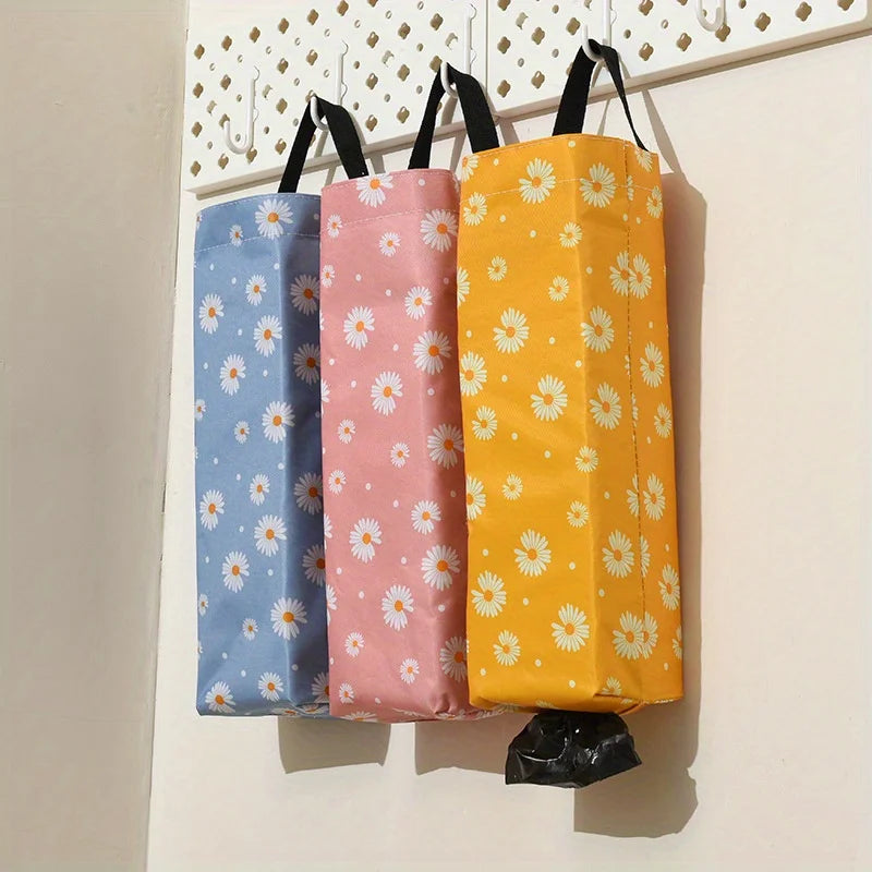 sac main moderne fleurs blanches noir rose jaune poignées crochets casual