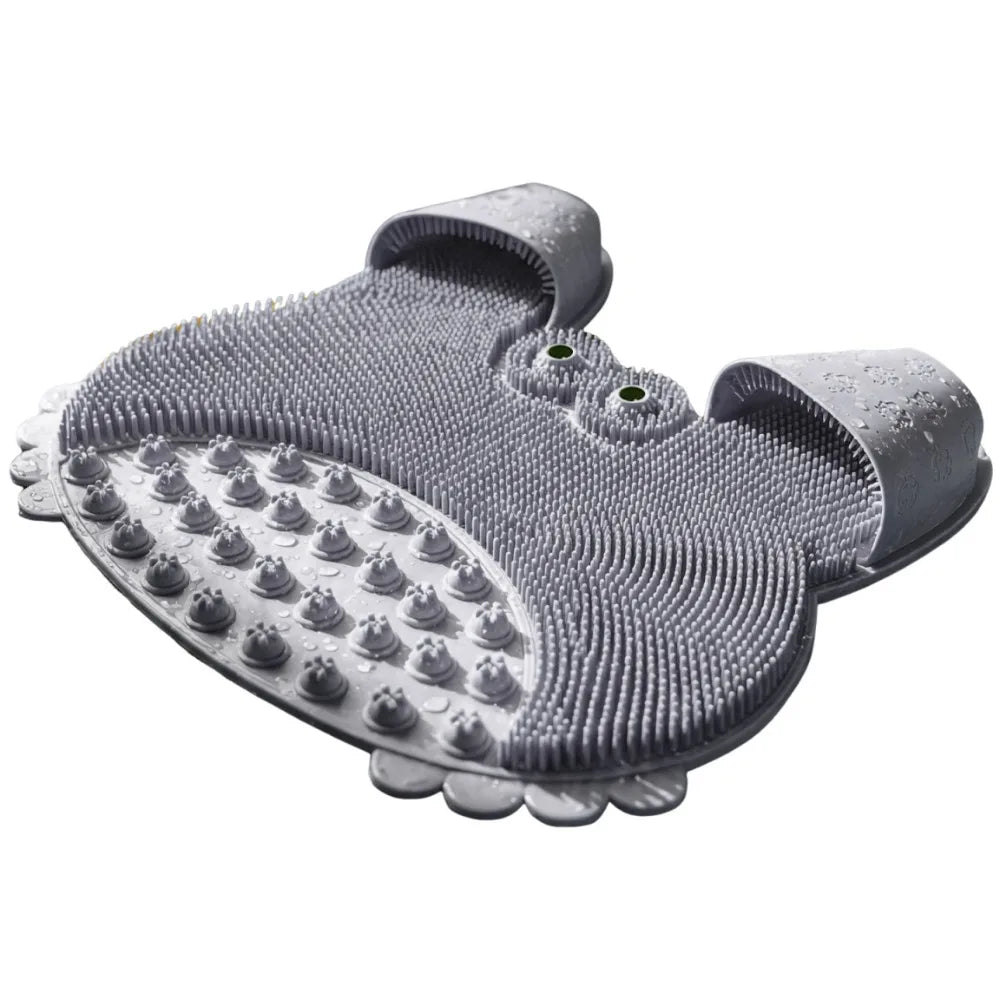 brosse bain moderne bleu vert grenouille adhésif bristles pointus pratique