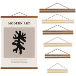 Cadre mural moderne bois teck noir blanc or 30cm 40cm 50cm.pin