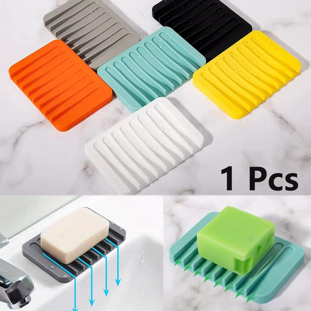 support savon adhésif moderne rayures horizontales gris blanc vert orange bleu opacité