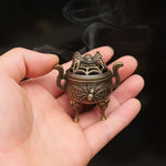 brûleur encens bronze spiderweb vintage censers couvercles pince cense setintérieur salon aromathérapie