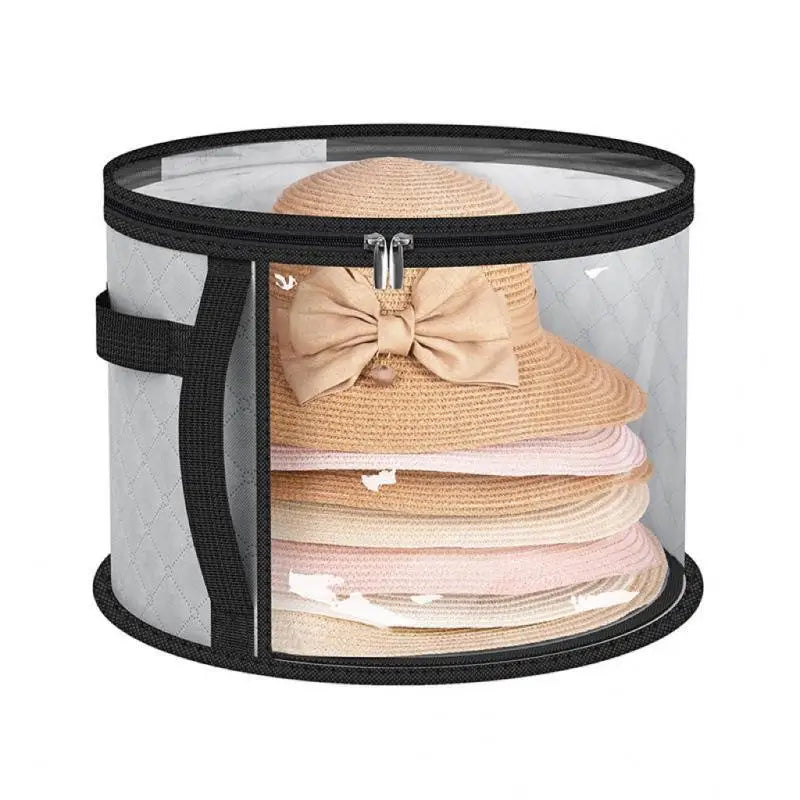 sac rangement transparent moderne chapeaux noir maille ceinture voyage plage