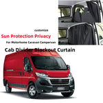 Rideau occultant noir pour séparation cabine de camping-car