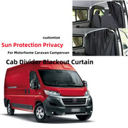 rideau séparation cabine camping car noir occultant tissu lisse mat minimalisteintérieur utilitaire tringle métallique