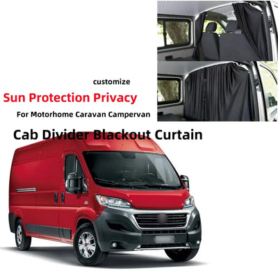 Rideau occultant noir pour séparation cabine de camping-car