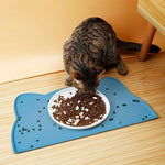 tapis alimentation animaux compagnie silicone antidérapant imperméable lavable moderne tête chat motifs