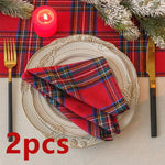 serviettes table carreaux écossais arbre noël étoile bois rouge vert classiques pack 12 24