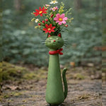 vase résine chien décoratif fleurs artificielles couleurs variées cartoon intérieur facile nettoyage salon entrée