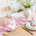 chemin table ruban texture froissée boho bleu rose noir vert décoratif mariage fête