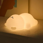 lampe chevet silicone ours blanc translucide moderne lampes nuit enfants ambiance cute flat bear