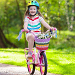 panier vélo tressé marron rose bleu noir blanc vert clips métalliques vintage opacité
