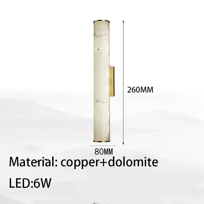 lampe murale moderne marbre blanc doré fixée mur câble électrique opaque chinois chambre coucher