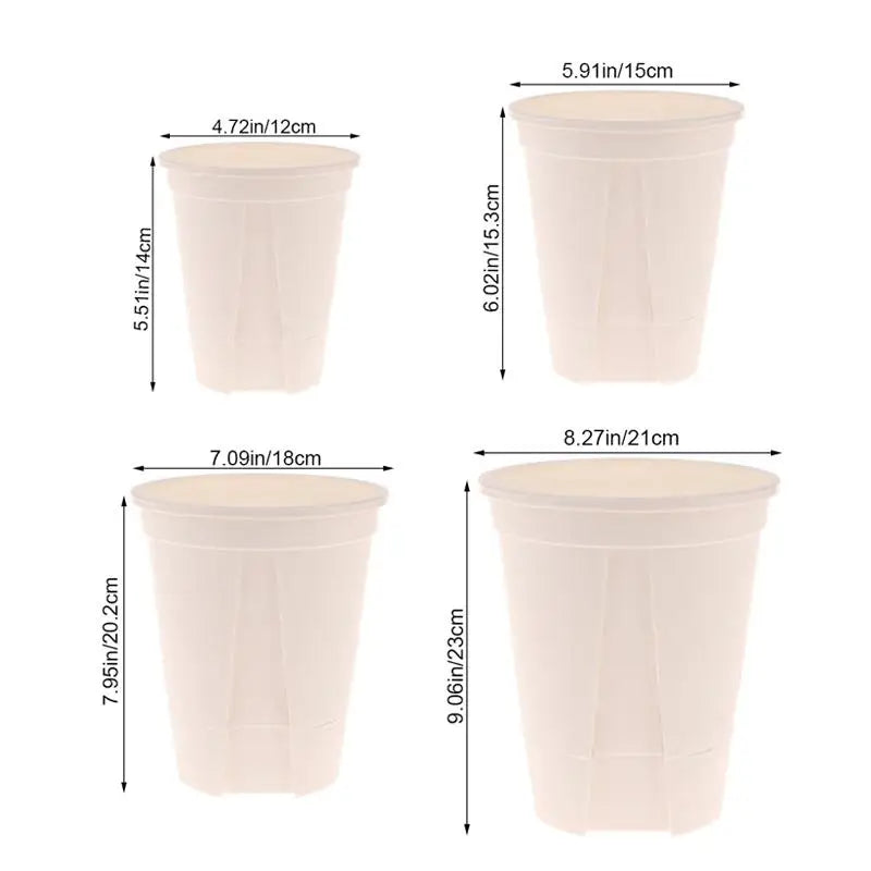 pots fleurs noirs blancs modernes couvercles perforés tailles diverses hydroponie jardinage