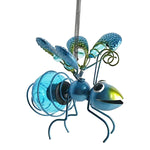 décoration extérieure insecte métal led lumineuse or bleu violet roseSuspension
