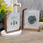 cadre photo moderne feuille tropicale transparent bois naturel 10x15cm 15x20cm adhésif minimaliste