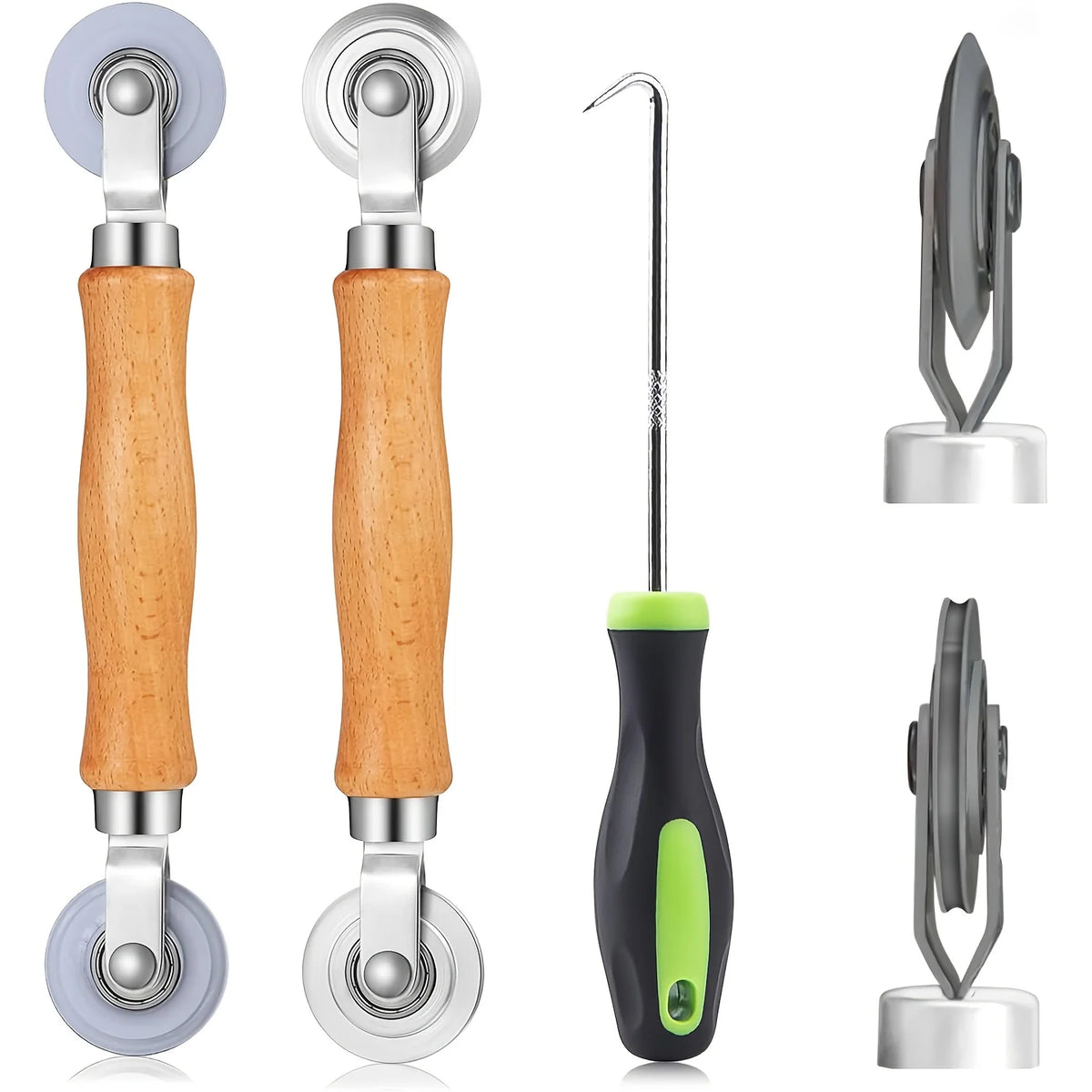 outils réparation moustiquaire rouleau nylon métal manche bois ergonomique fixations toolbox