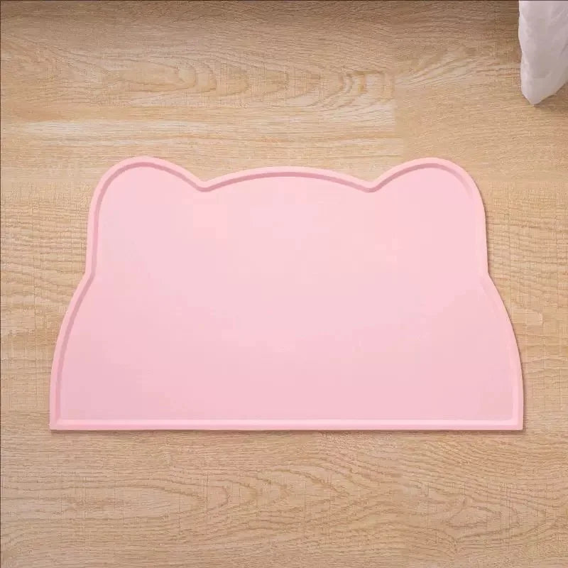 tapis nourriture animaux silicone orange jaune bleu moderne sans motif anti débordement imperméable