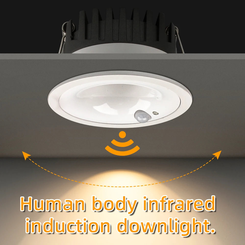 plafonnier led encastrable rond blanc capteur mouvement moderne salon cuisine couloir intérieur