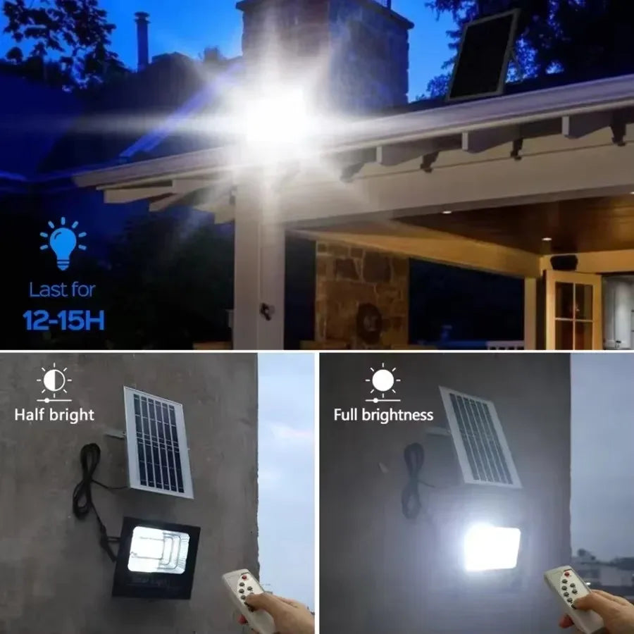 lampe solaire moderne noire blanche ip67 anti eau 356led smart control clips fixés