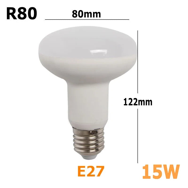 ampoule led blanc moderne e27 r63 50000h 2000lm flux luminescent certification rohs fcc lvd
