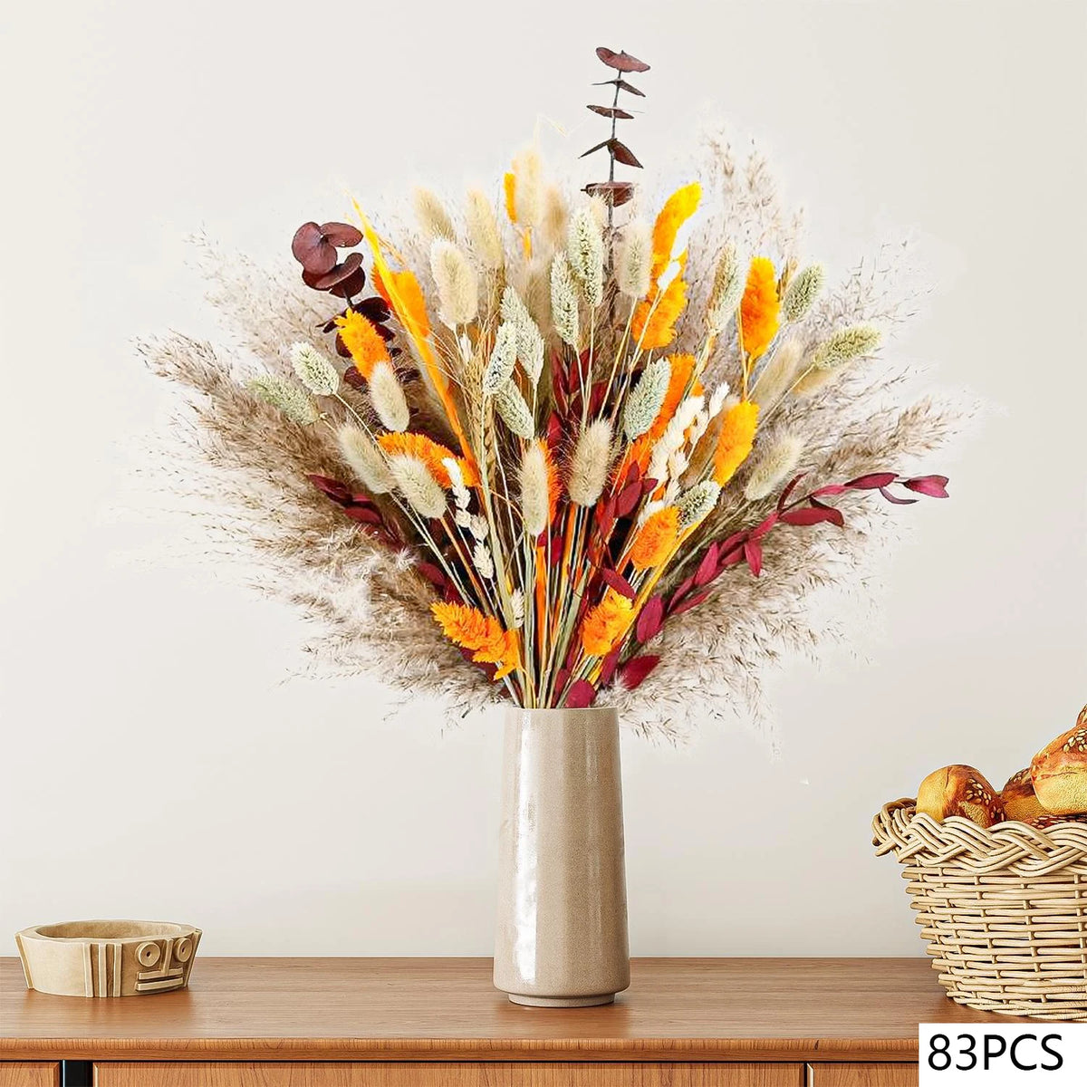 décoration intérieure bouquets fleurs séchées naturelles rose romantique anniversaire mariage