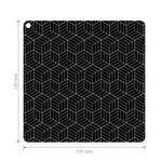 tapis protection silicone induction moderne noir blanc motif cubes adhésif cuisine