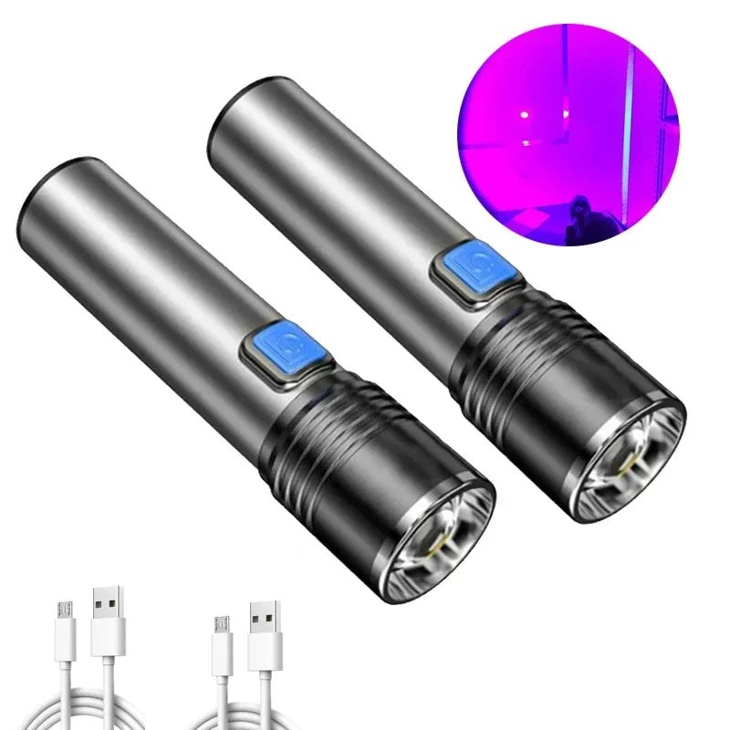 lampe torche uv rechargeable 5w gris noir lisse moderne 395nm ccc fcc rohs