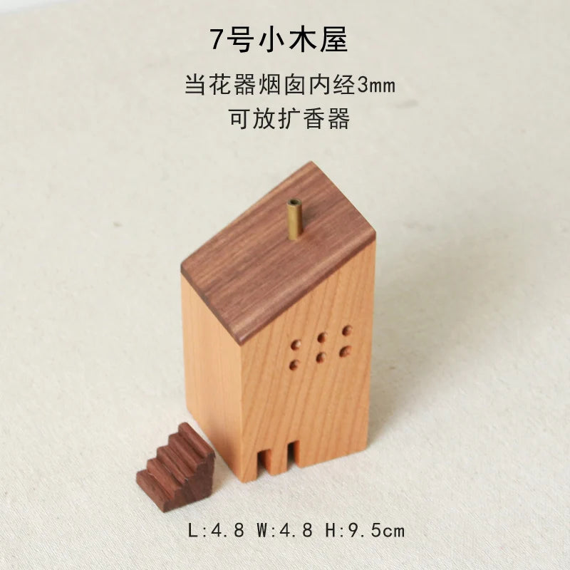 diffuseur aromatique moderne miniatures maison bois naturel décoration salon huile essentielle
