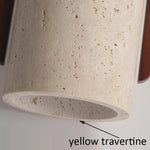 Suspension lumineuse pierre jaune travertin bois marron moderne minimaliste 2000 82000 lumens