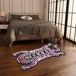 tapis moderne tigre stylisé polyester antidérapant facile nettoyer salon chambre adulte