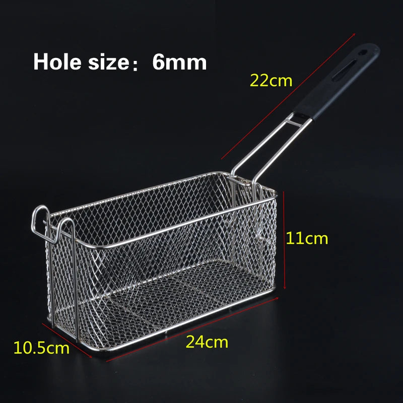 panier friture acier inoxydable maille fine poignées frites légumes