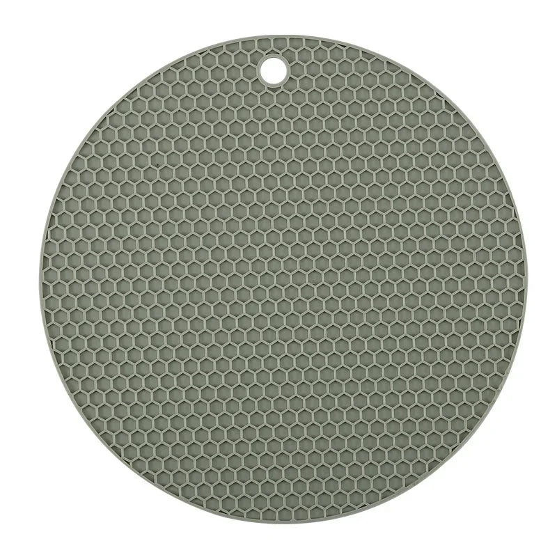 tapis silicone nid d'abeille rond carré antidérapant bleu rose gris vert moderne cuisine