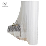 rideau blanc transparent tulle brodé feuilles classique fenêtre salon chambre maison