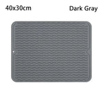 tapis table silicone rectangulaire moderne rayures ondulées gris noir protection cuisine support vaisselle