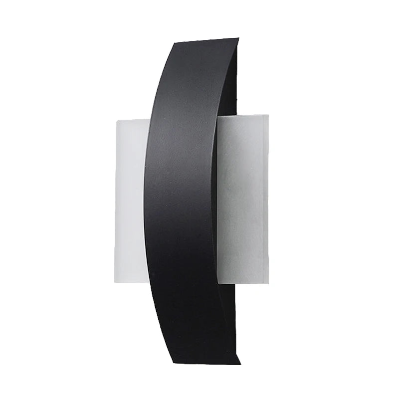 lampe murale moderne noir blanc plaque acrylique led chambre étude salle bain