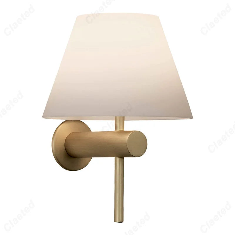 lampe murale moderne blanc doré abat jour mat fixée chambre salon entrée